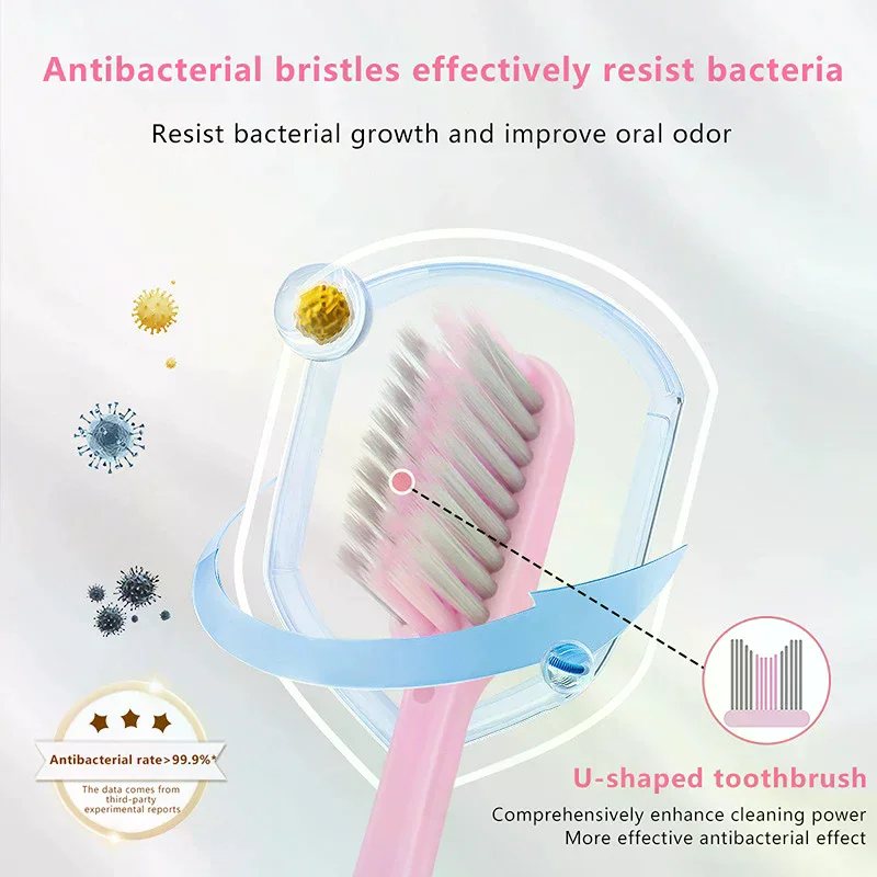 /ACR/Silver Ion Small Head Toothbrush Portable U-shaped Soft Bristled Toothbrush For Cleaning Oral Care Folding