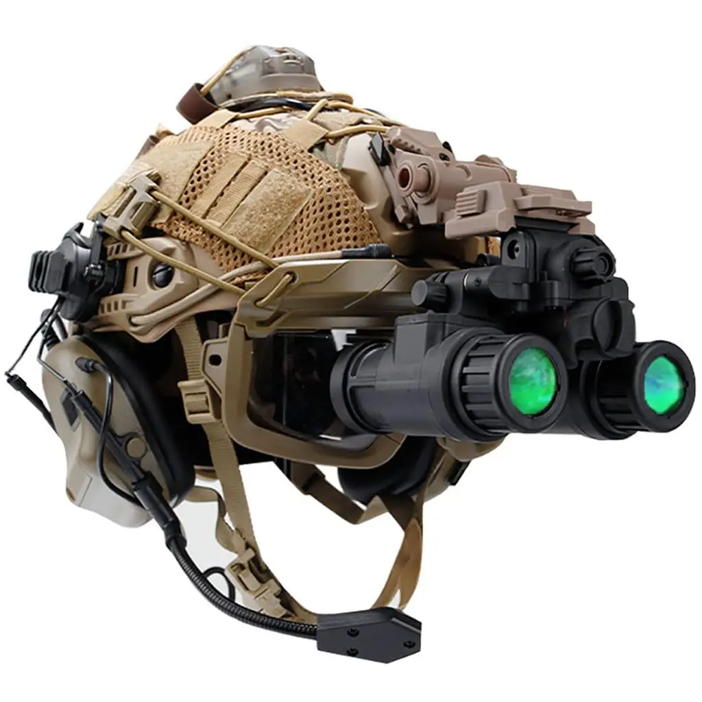 Tactische snelle helmset Verstelbare Airsoft-helm met headsetbril Batterijzakje NVG-model L4G24 voor CS Jacht Paintball