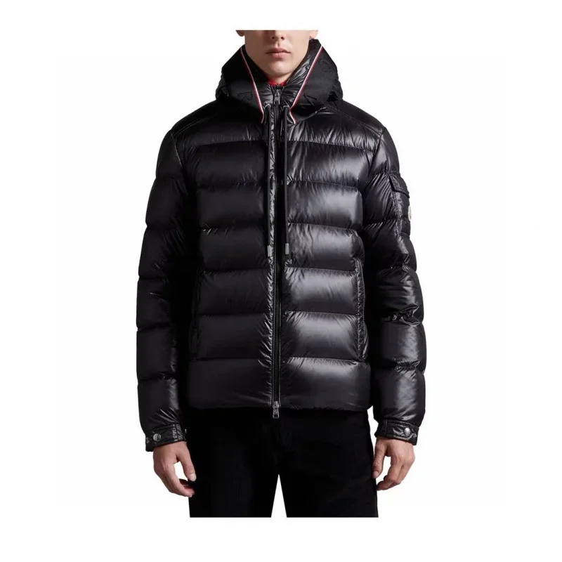 Moncl*r Winter Mens White Goose Down Jacket Warm Hooded Slim Fit Puffer Jacket Coat Male Casual High Quality Overcoat Thermal