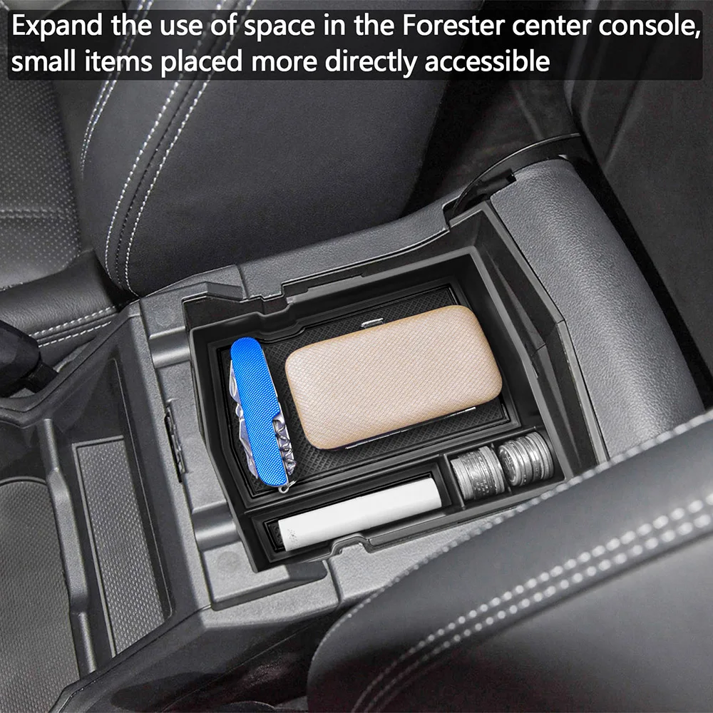 SixthSmoy Center Console Organizer per Subaru Forester 2019-2021 2022 2023 2024, inserto vassoio bracciolo scatola portaoggetti accessori