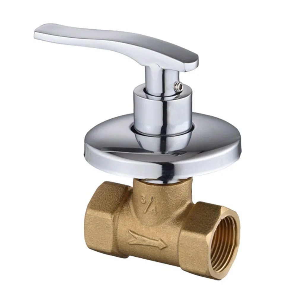 Solar Switch Water Valve Pipeline Link Brass Ceramic Spool Dark Valve Open Quickly Plumbing Fittings 3/4” 6 Points