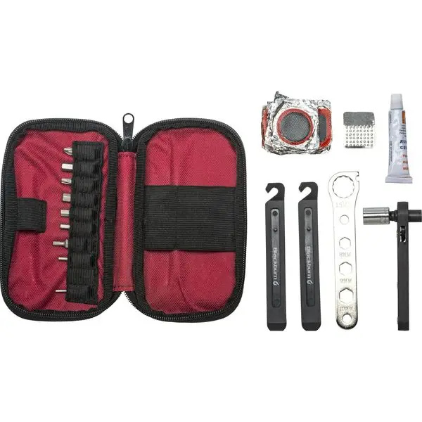 Compact Bike Tool Kit with Dual-Sided Ratchet, 25-Piece Set with Patch Kit, Tire Levers & Carry Pouch