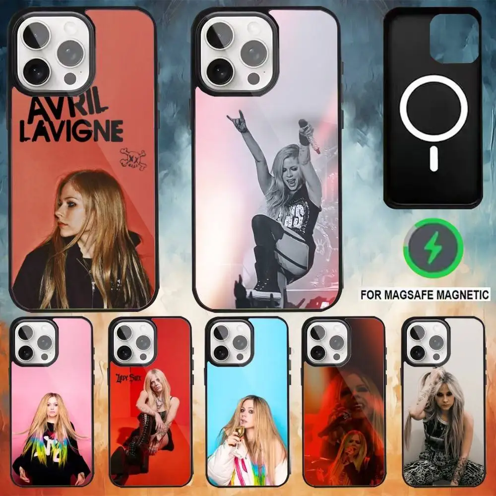 

Singer A-Avril L-LavigneS Phone Case For iPhone17,16,15,14,13,12,11 Plus,Pro Max Magnetic For Magsafe Wireless Charging