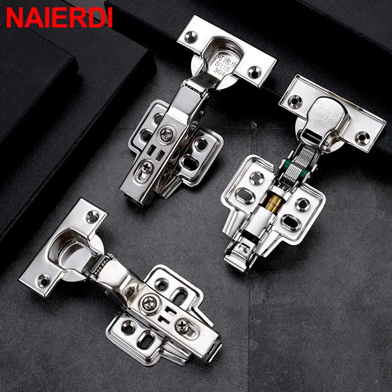 Zawias hydrauliczny ze stali nierdzewnej NAIERDI - 4/8/12szt Zawias hydrauliczny NAIERDI C Serie Soft Close do mebli, szafek i drzwi