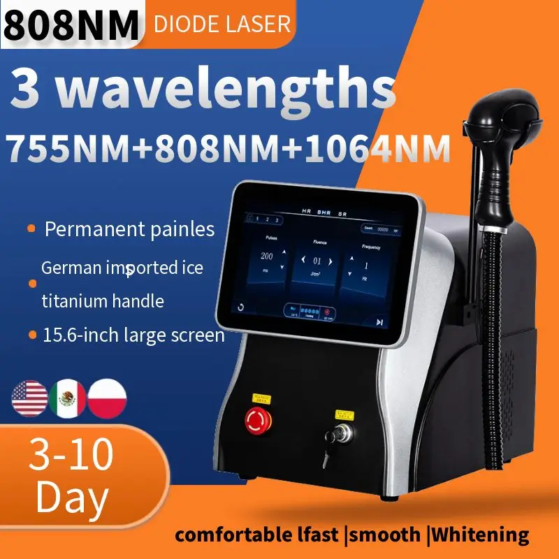 

808nm Diode Laser Hair Remover Machine 755nm 808nm 1064nm Professional Beauty Salon Whole Body Permanent Painless Remove Hair