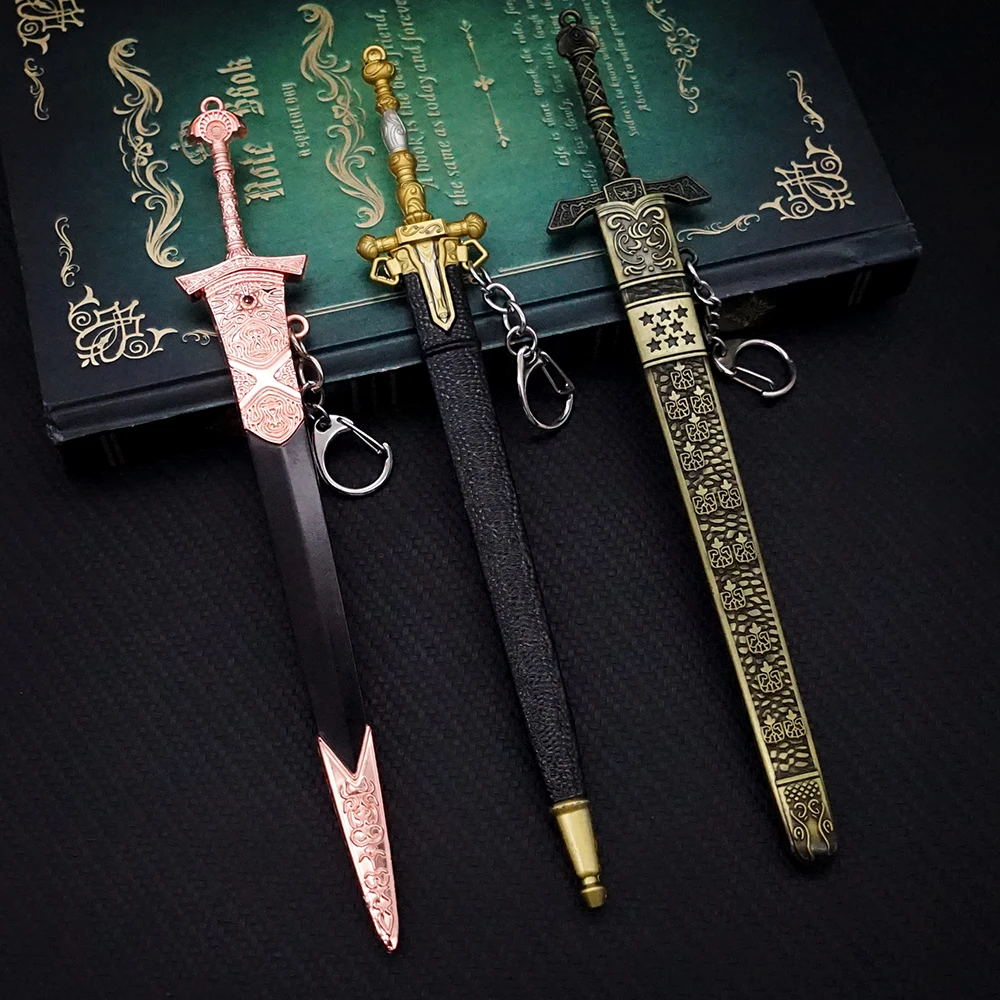 26cm ER Game Banished Knight's Greatsword, Royal Army Greatsword and Miquellan Knight's Weapon Sword Key Chain Men Accessories