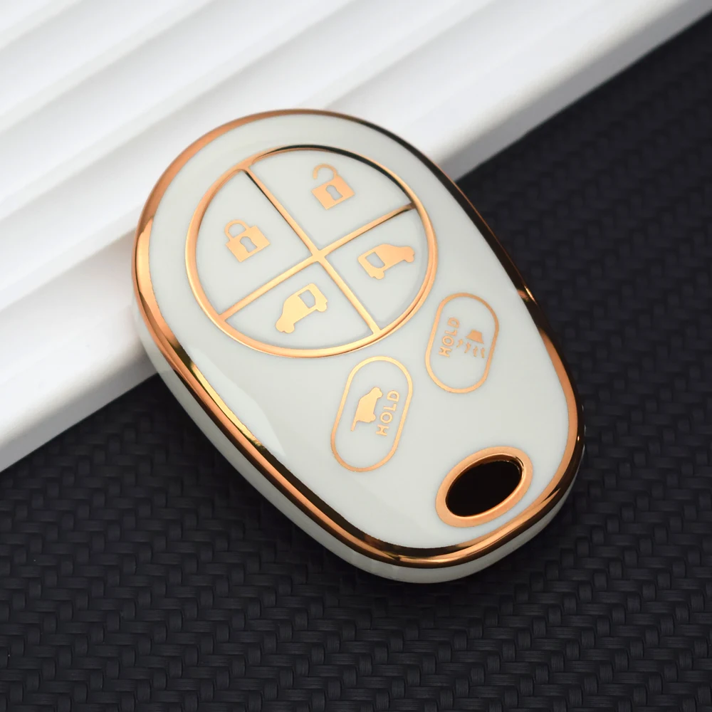 For Toyota Sienna Tacoma Tundra Highlander 6 Buttons TPU Car Key Cover Case Set Remote Key Cover