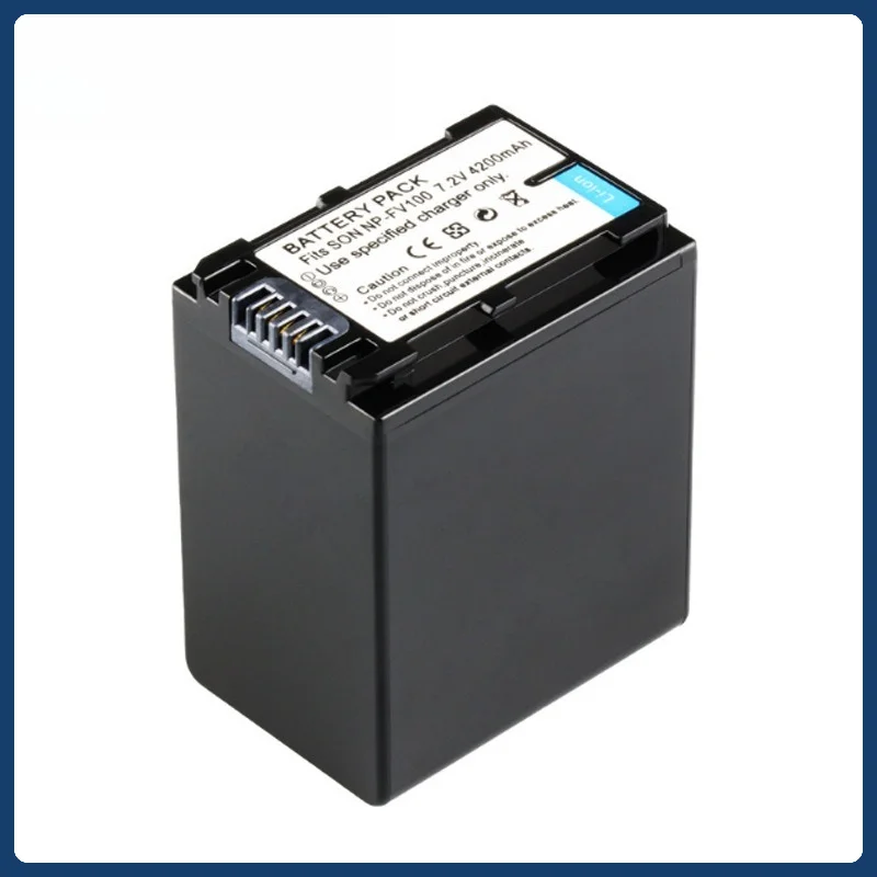 Batería de NP-FV100 de 4200mAh para cámara Sony, repuesto de alta capacidad para videocámara profesional NP-FV70, potencia 2 veces de ejecución más larga