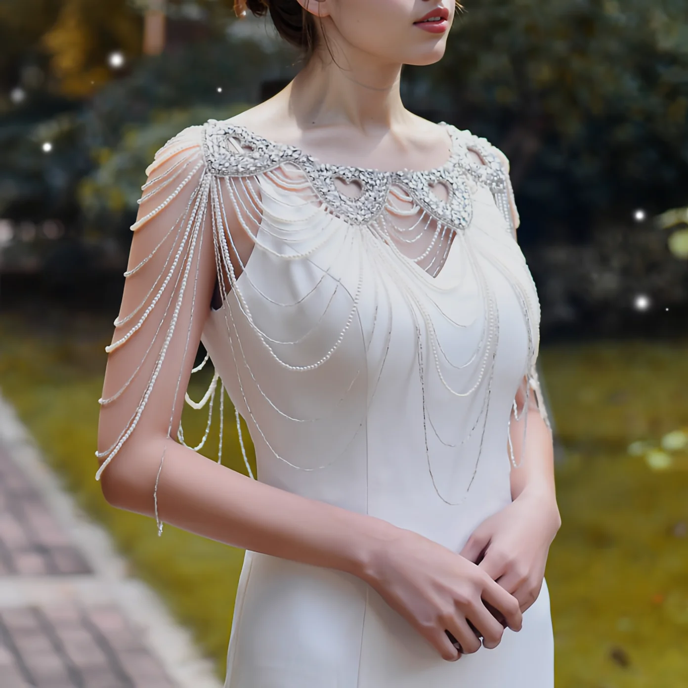 

Opulent Wedding Bridal Shoulder Cover Elegant Woman Wedding Shawl Bride Accessories Cape Evening Dress A-line Wedding SG24