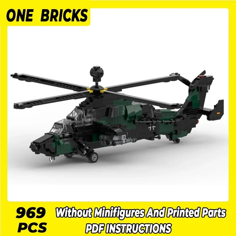 Military Aircraft Model Moc Building Bricks Eurocopter EC665 Tiger Fighter Technology Blocks Gift Christmas Toy DIY Set Assembly