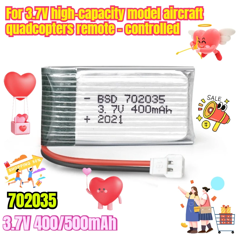 

400mAh for 3.7V High-capacity Model Aircraft Quadcopters Remote - Controlled Helicopters and Drones Rechargeable Batteries