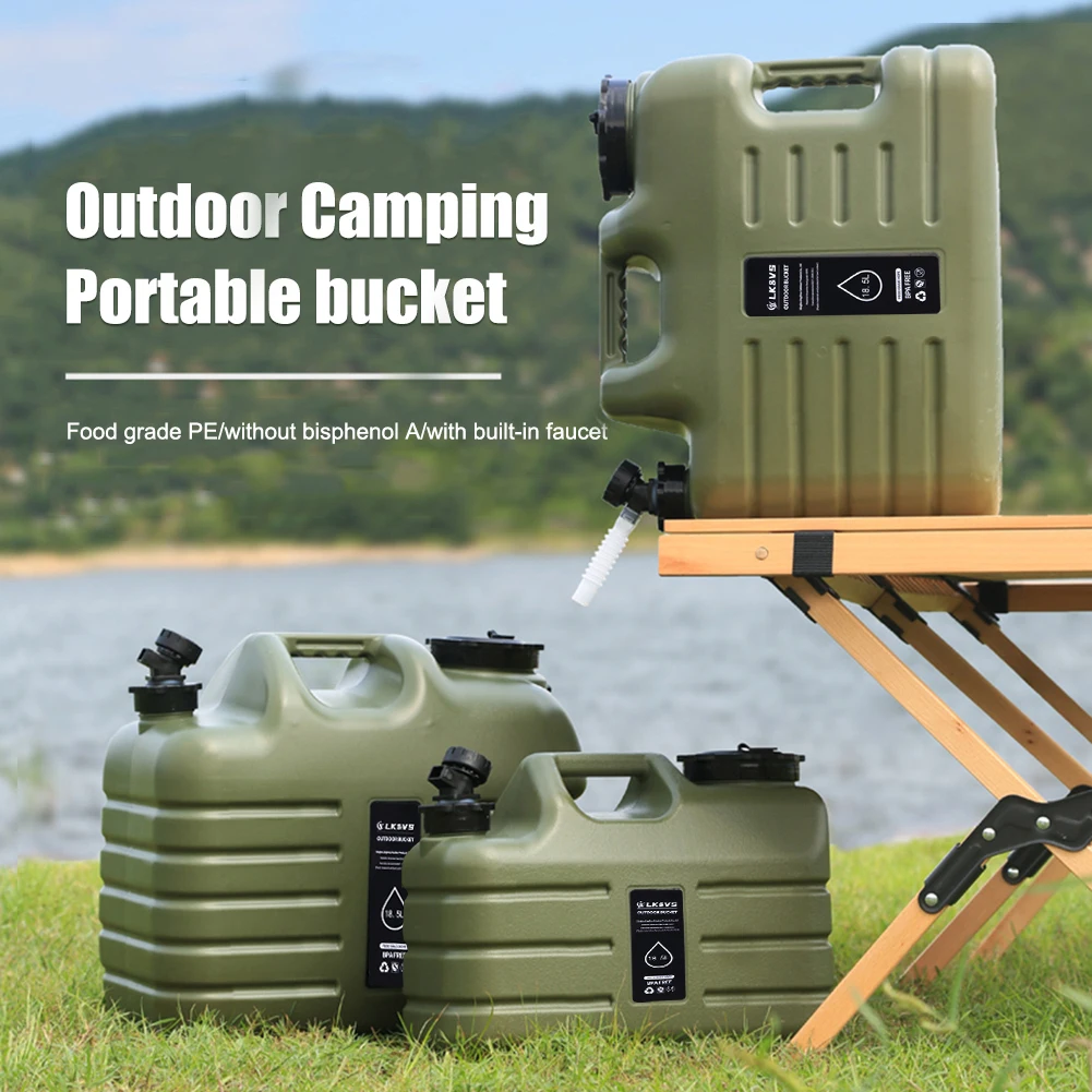 

Ведро для воды 18,5 л/19 л, портативный контейнер для хранения воды большой емкости, бак для воды с краном для кемпинга и походов