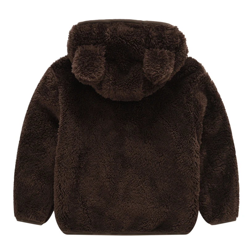 Girl’s and Boy’s woolen hooded coat solid color zipper coat children\'s winter clothes