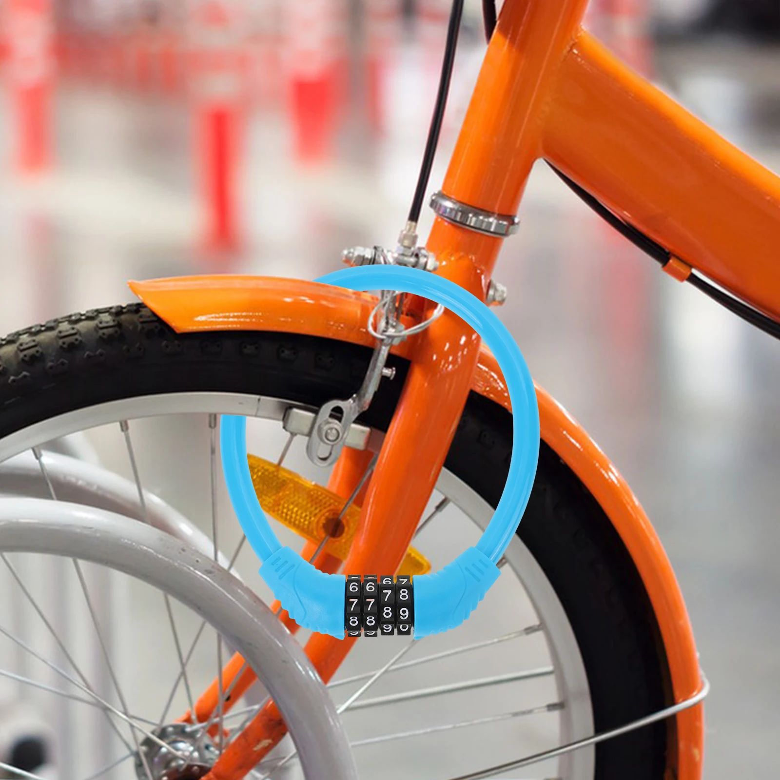 

4 Pcs Bike Lock Black Blue Green Orange Bicycle Safety Cable Chain Supplies Sturdy Durable Anti Theft Portable Waterproof