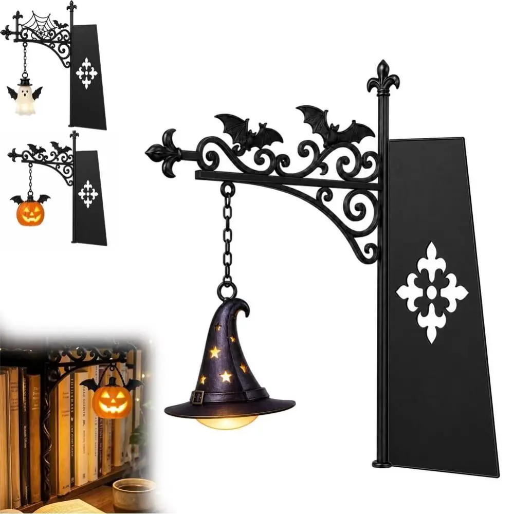 Cozy Ghost Shape Halloween Library Shelf Lanterns Figurine Glowing Effect LED Night Lights Cut Desk Glowing Decor