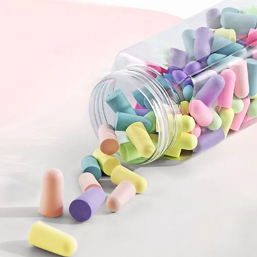 

10/24/60/120Pcs Anti-noise Ear Plugs Slow Rebound Soft Tapered Noise Reduction Earplugs Multicolor Universal Hearing Protector