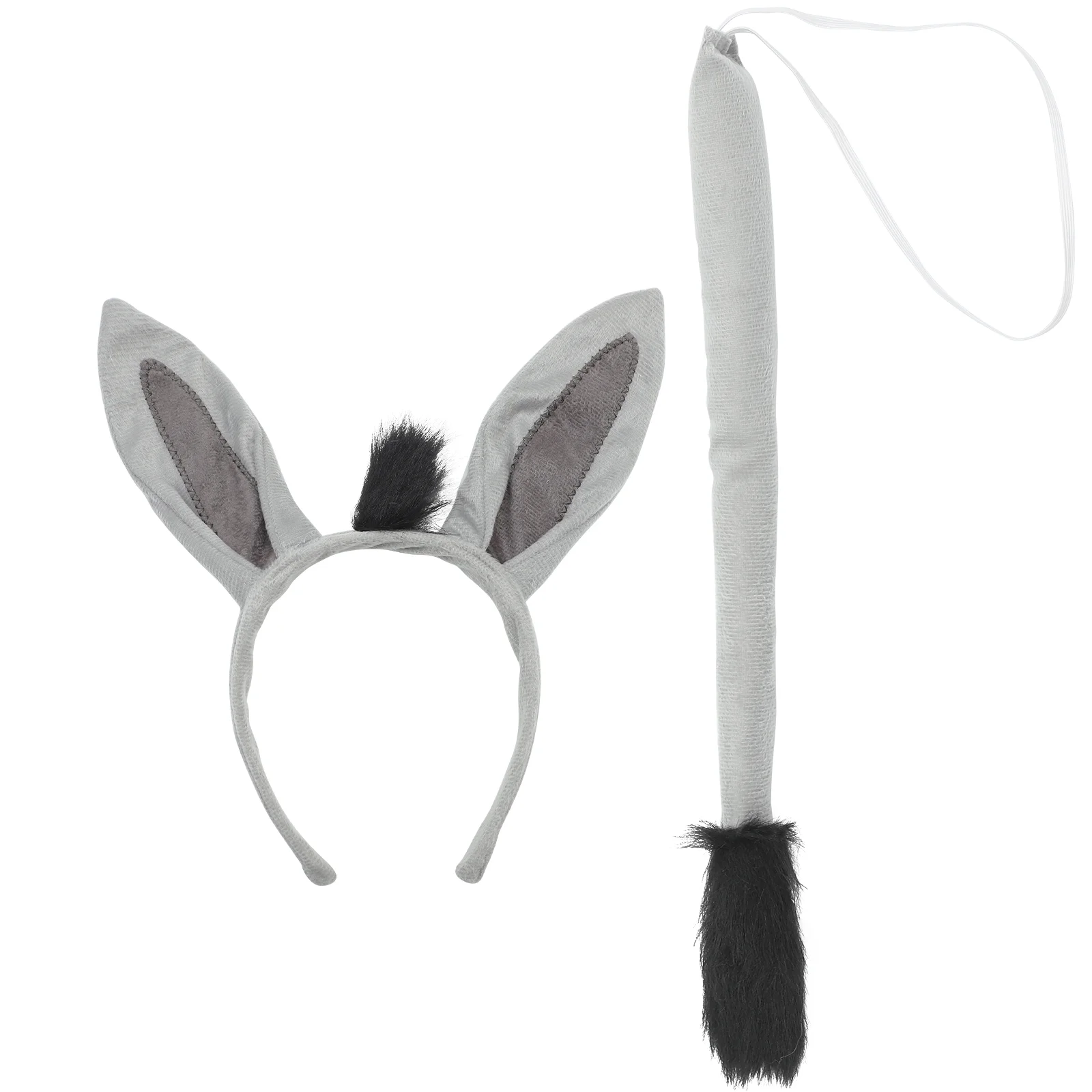 Animal Donkey Dress Accessories Party Favors Props Headband Ear Hairband Grey Animals Tail Decor Performance Costume Child