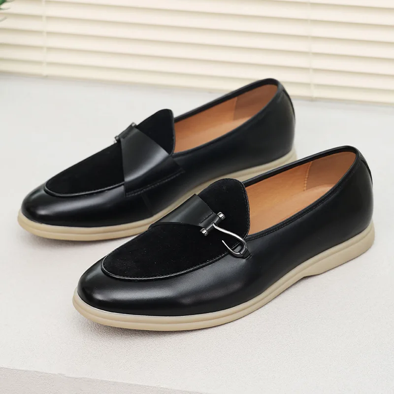 

Men's Casual Leather Shoes Buckle Trendy Party Wedding Shoe Mens Comfortable Driving Flats Men Moccasins Loafers EUR Sizes 38-46