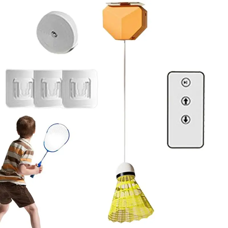 Dispositivo de rebote de bádminton con Control remoto, conjunto de entrenamiento de bádminton elástico, entrenador de rebote de un solo jugador con 6 bolas