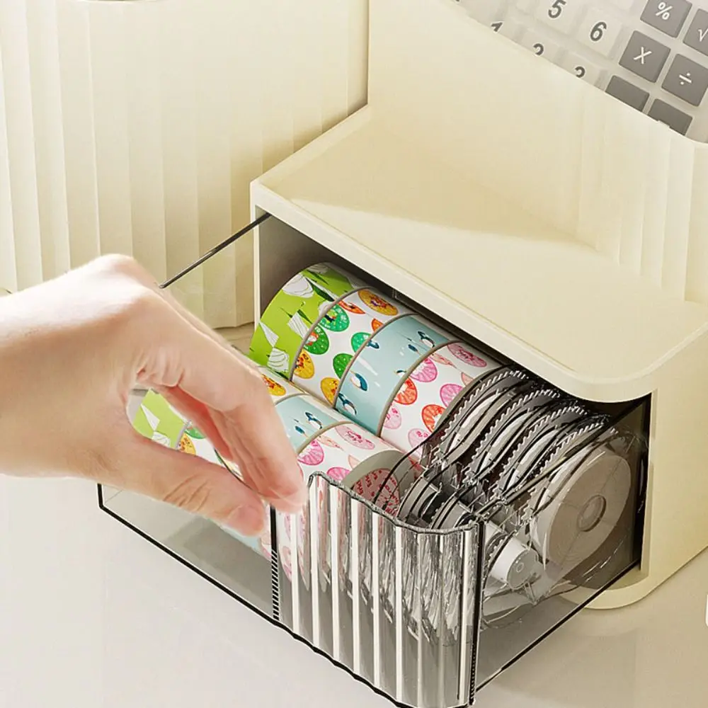 Efficient Removable Rotating Pen Container Large Capacity Classified Storage Pen Holder ABS Multi-function Makeup Brush Box Desk