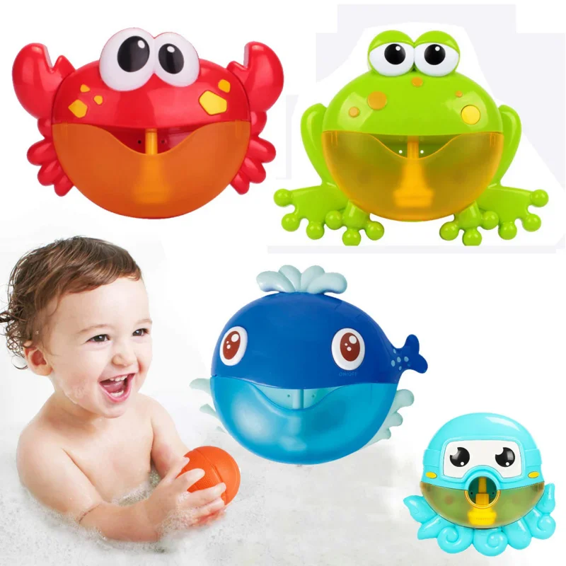 Baby Frog Crab Bubble Machine Bath Toys Bubbles Bathtub Soap Baby Bathroom Toy For Kids