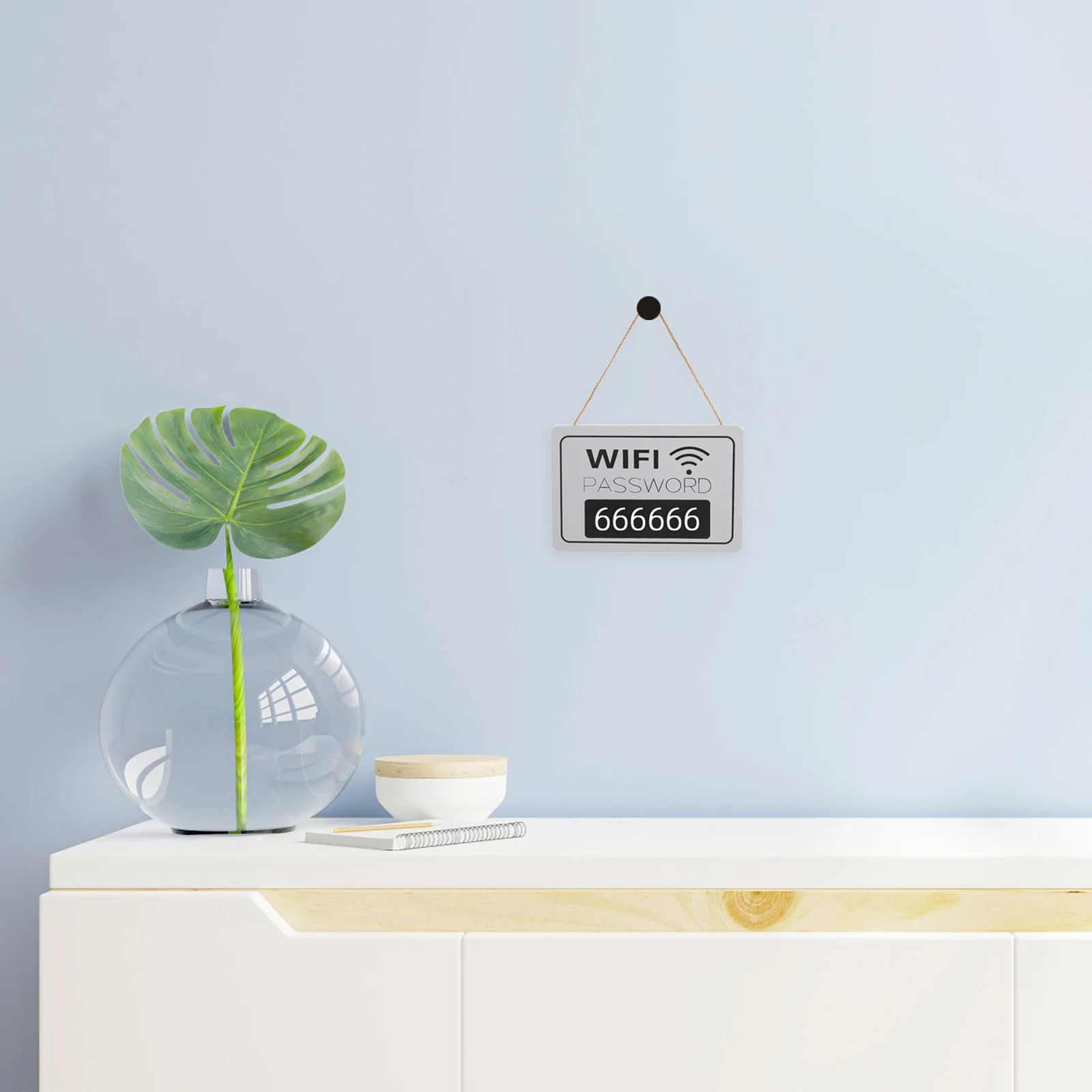 

WiFi Sign for Guests Wooden Plaque Rustic Room Wall Decor Easy Install Password Board for Home Hotel