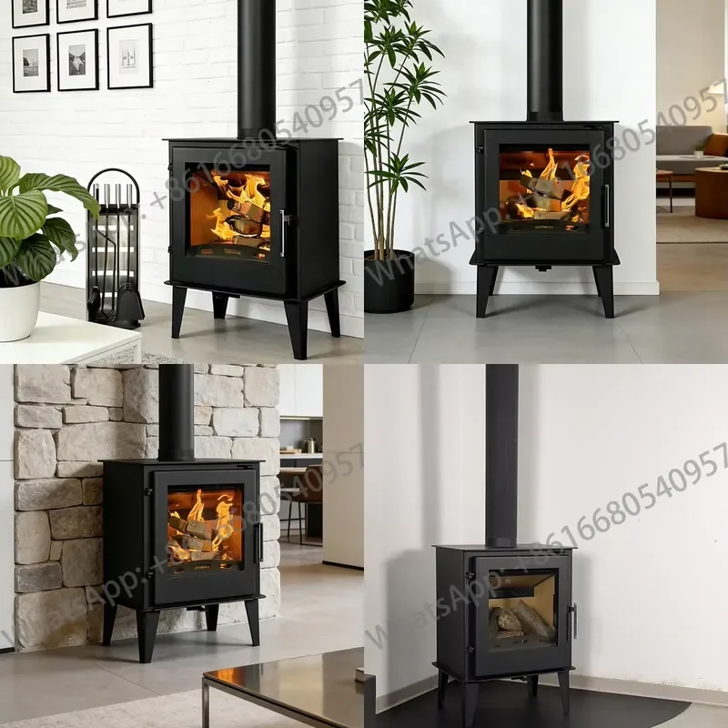 China Factory Direct Steel with Mantle Wood Burning Indoor Heater Classical Fireplaces Stoves