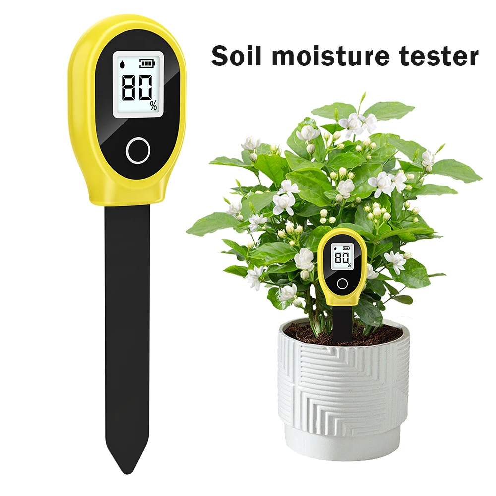 Soil Moisture Detector Tester Digital LCD Soil Water Content Analyzer Meter Plant Water Monitor for Indoor Outdoor Plants