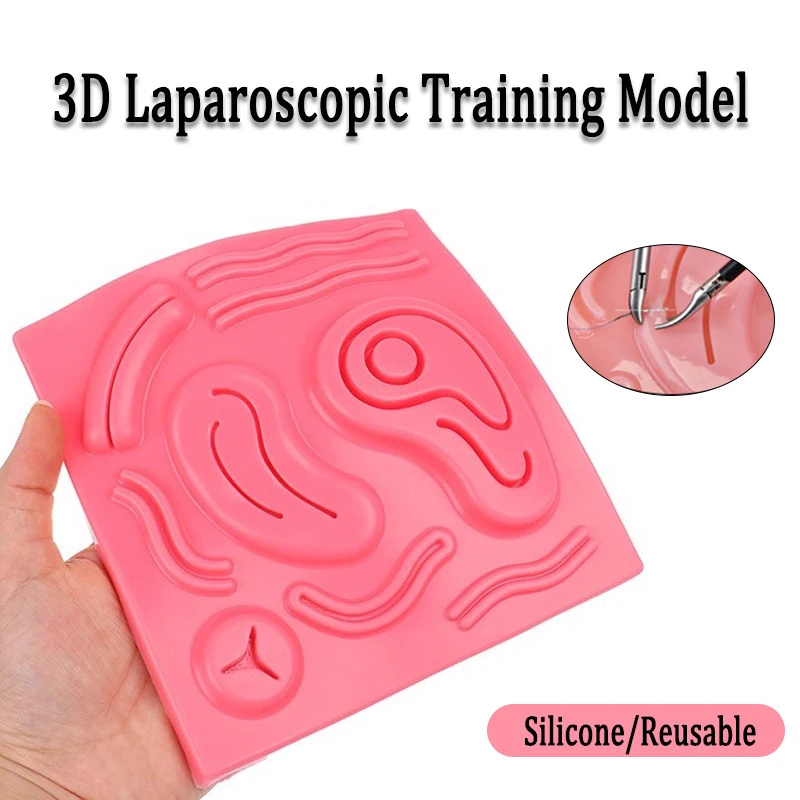 Reusable Laparoscopic 3D Skin Suture Training Pad Silicone Surgical Suture Practice Model