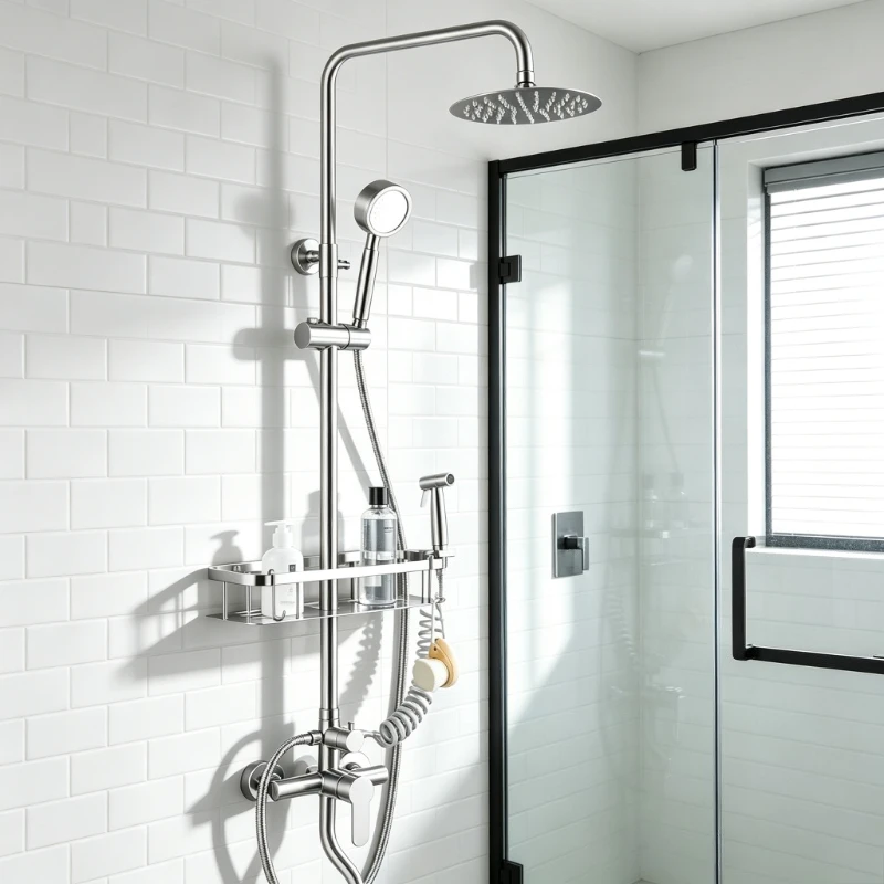 Shower Head Set 304 Stainless Steel, Wall Mounted Rainfall Kit for Bathroom & Hotel, Durable Anti-Clog Heat Resistant Home Use