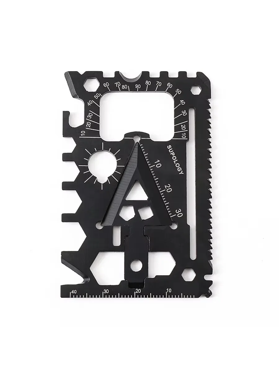 أداة إنقاذ بطاقة الائتمان 18 في 1 رفيعة للغاية ومتعددة الوظائف EDC معدات خارجية للتخييم أساسية مع سكين/فتاحة زجاجات