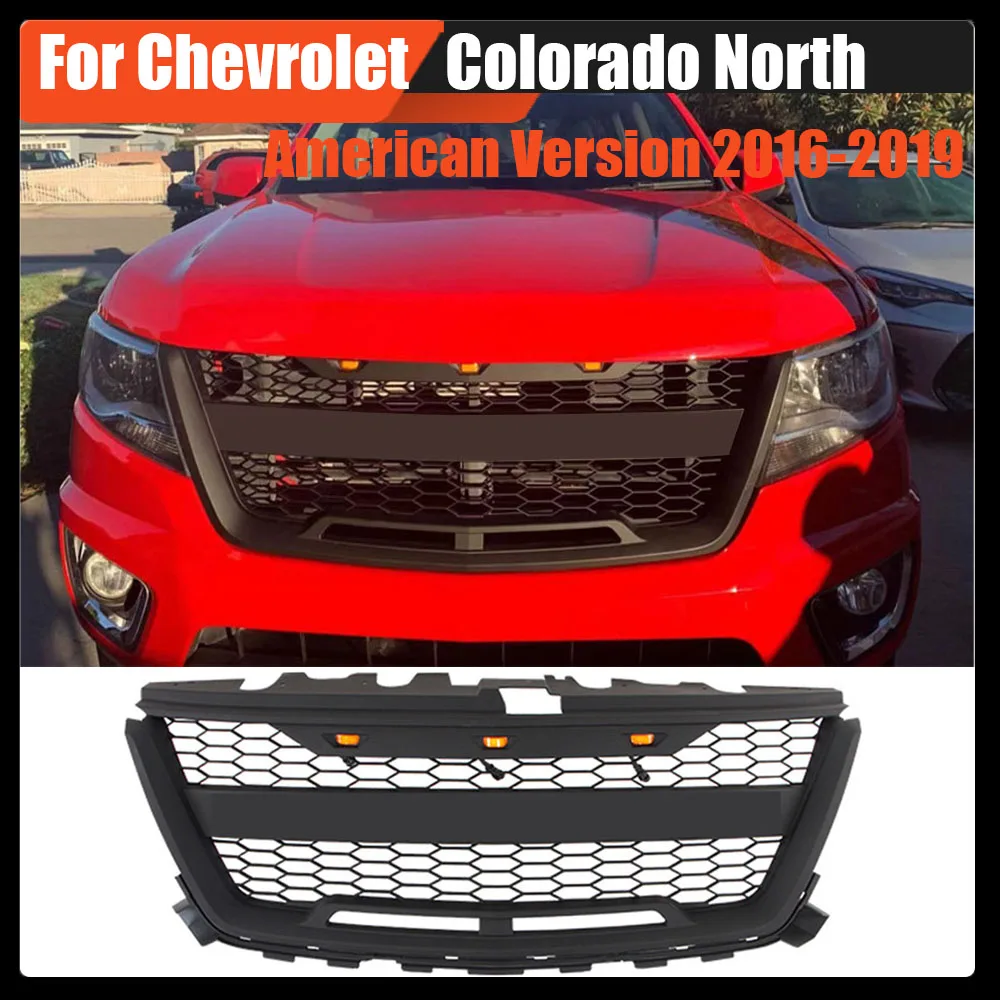 

Pickup Auto Parts Bumper Front Racing Grill Grills Mask Radiator Grille For Chevrolet Colorado North American Version 2016-2019