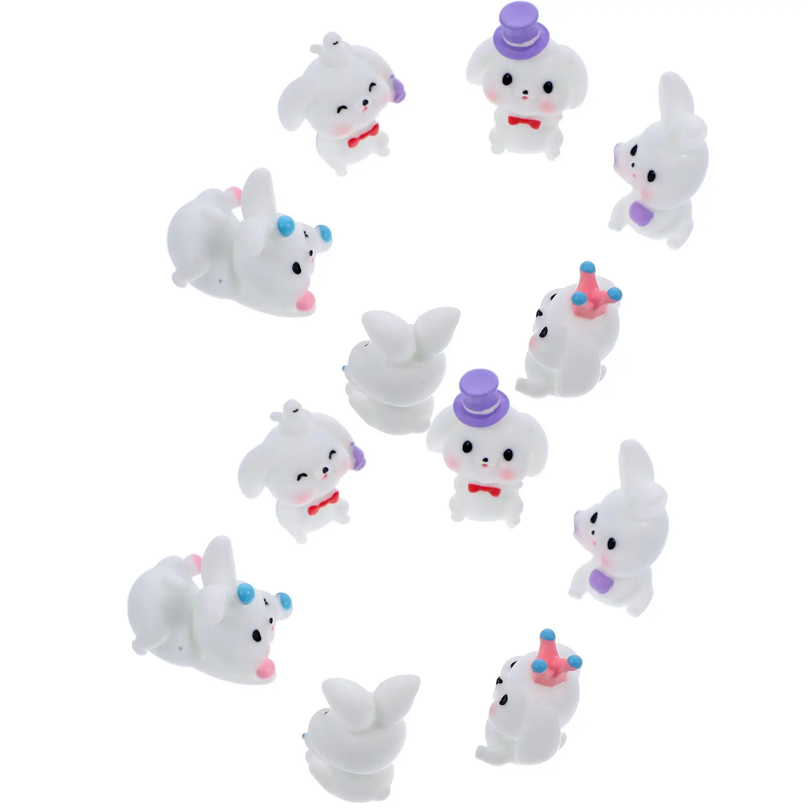 

Набор из 12 миниатюрных фигурок кроликов из смолы для микроландшафта, сада, газона, балкона, настольного декора и украшения улицы