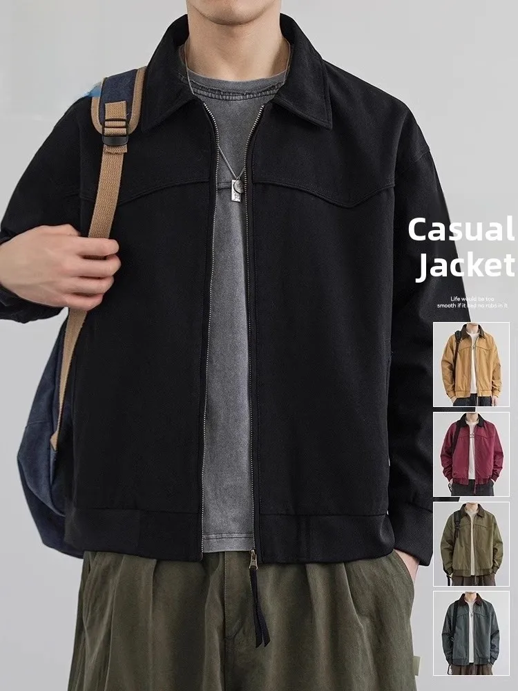 

True Weave Vintage American Retro ort Jaet Мужская осенняя мотоциклетная спецодежда Detroit Верхняя одежда с отложным воротником Jaet