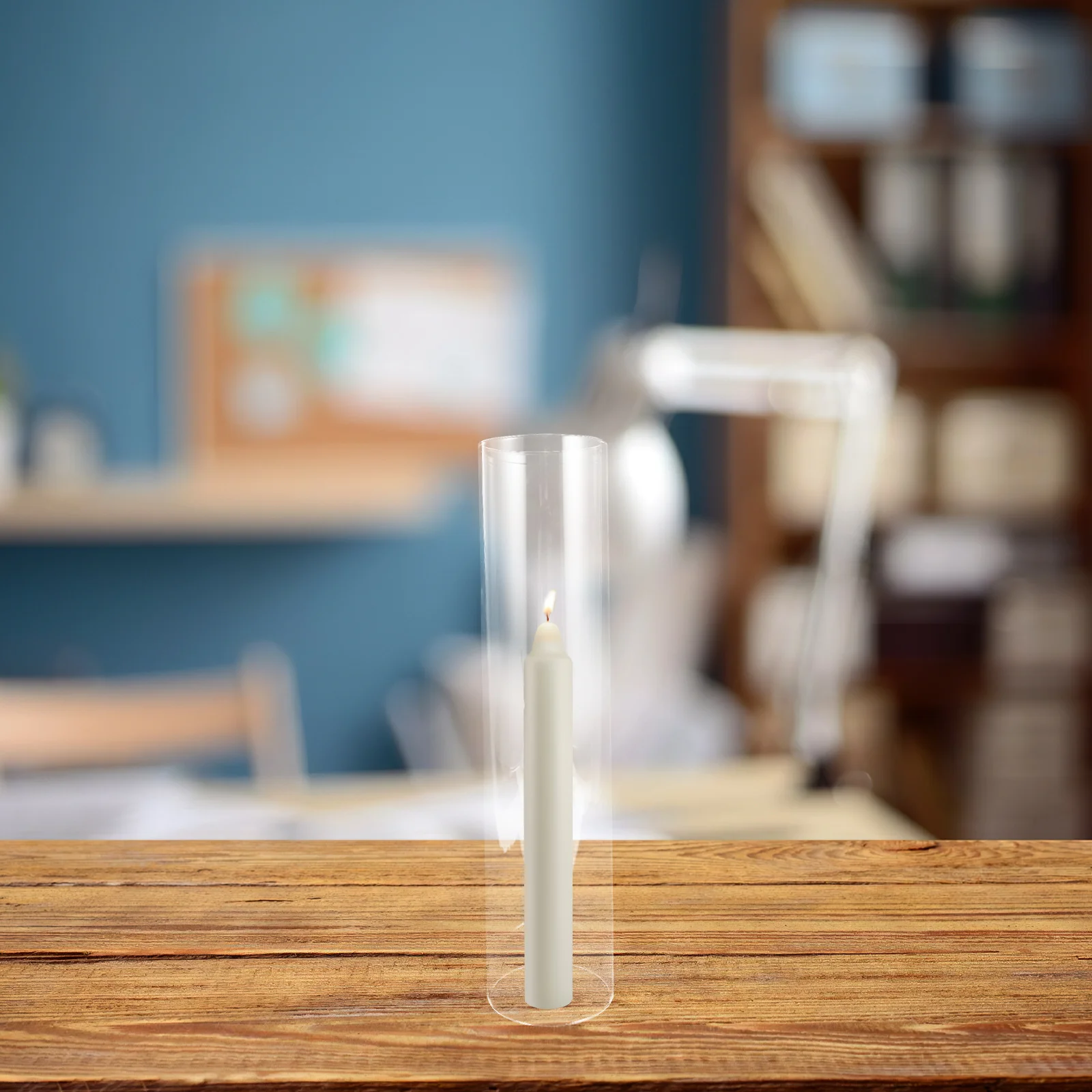 

2Pcs Hurricane Glass Holders Clear Windproof Cylinder Cover Tall Pillar Glass Sleeve for Wedding Outdoor Home