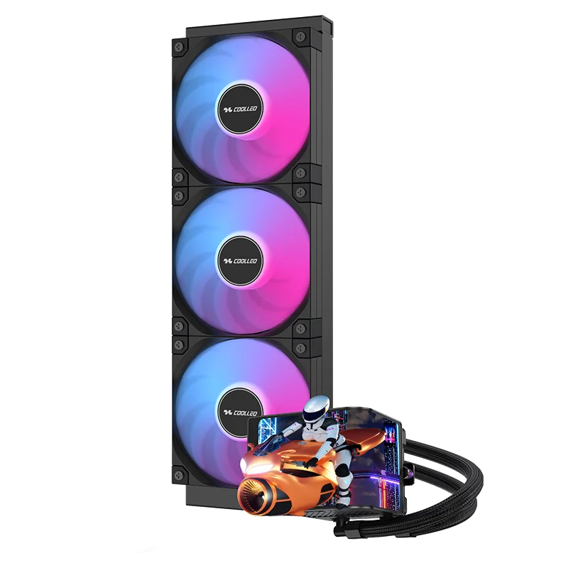 Hot Selling ICE REALM VISION 360 BK ARGB Curved Screen Water CPU Cooler Liquid Cooling  LGA115X/1200/1700/1851 Computer Gaming