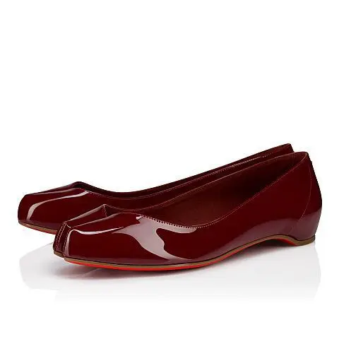 

Red Shallow Split Toe Single Shoes Women Slip-On Inner Heightening Flats Comfortable Patent Leather Soft Bottom Lazy Loafers