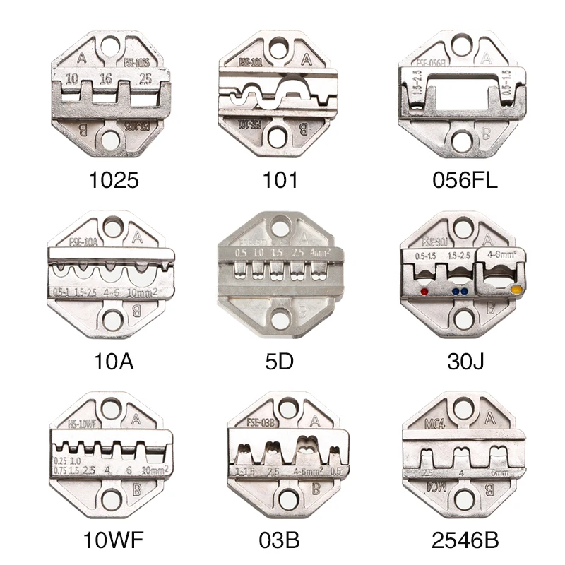 Alicerça de Crimpagem Mandíbulas para Mc4 03bc 30j 2546b 10a 10wf 056fl 1025 Módulo Crimper Braçadeira de Mandíbula Morrer Usado Adequado para Vários Terminais