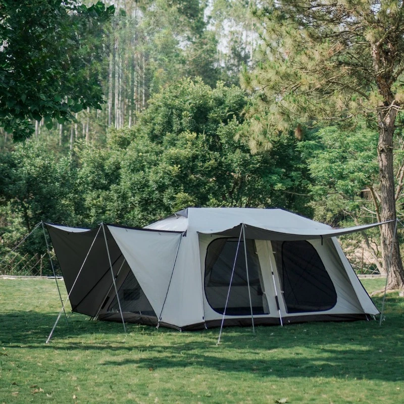 

Two bedrooms and one living room luxury villa tent outdoor camping double rainproof oversized automatic living room tent