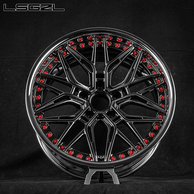 luxury deep concave 2 piece chrome wheel for AMG GT BMW Audi 5x114.3 5x120 5x130 18 19 20 21 22 24 inch wheel