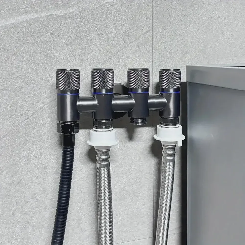 1-Inlet 4-Outlet Stainless Steel Angle Valve Featuring Independent Valve Operation per Outlet for Efficient Flow