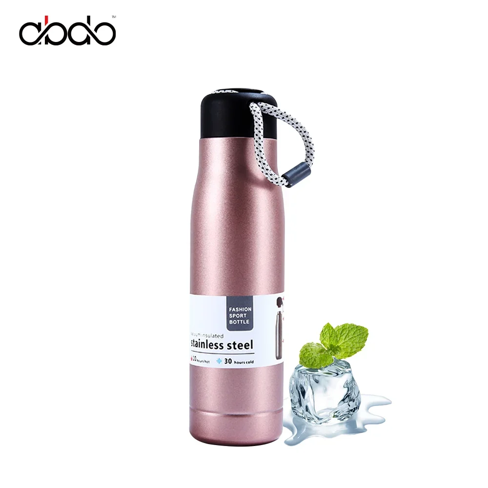 Insulated Stainless Steel Thermos Water Bottle with Rope for Sport and Travel Vacuum Flasks Coffee Tumbler Cup Thermal Drinkware