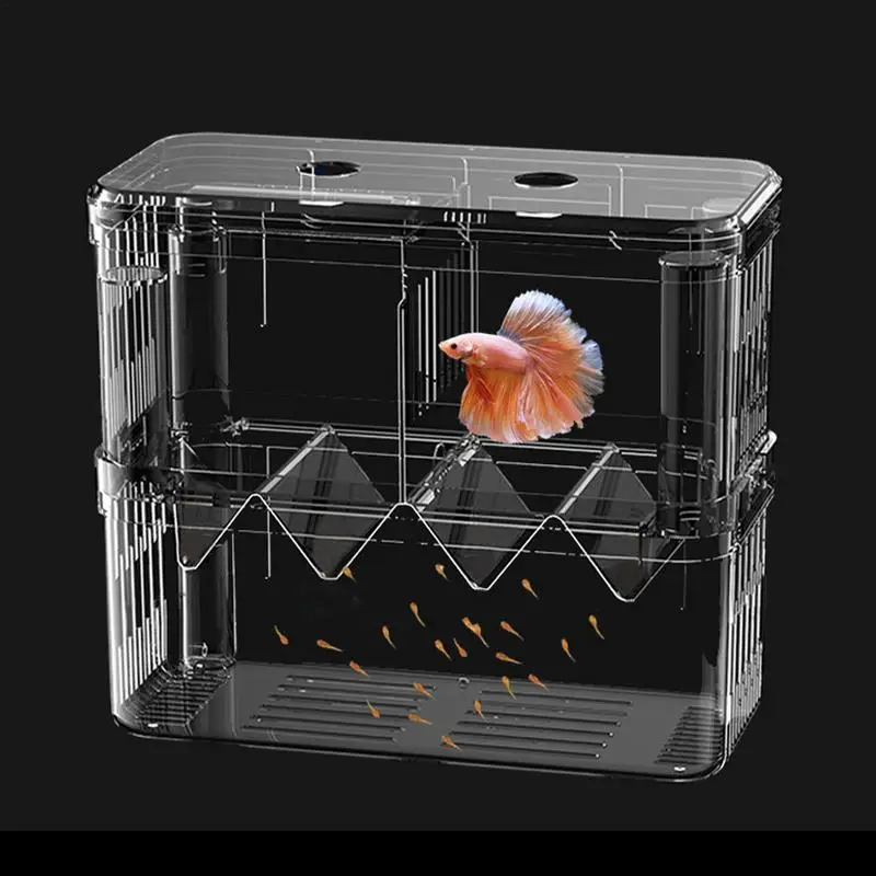 Fish Breeding Box Double-Layer Breeding Tank Hatching Incubator Transparent Suction Cup Hatching Box For Clownfish Guppy Small