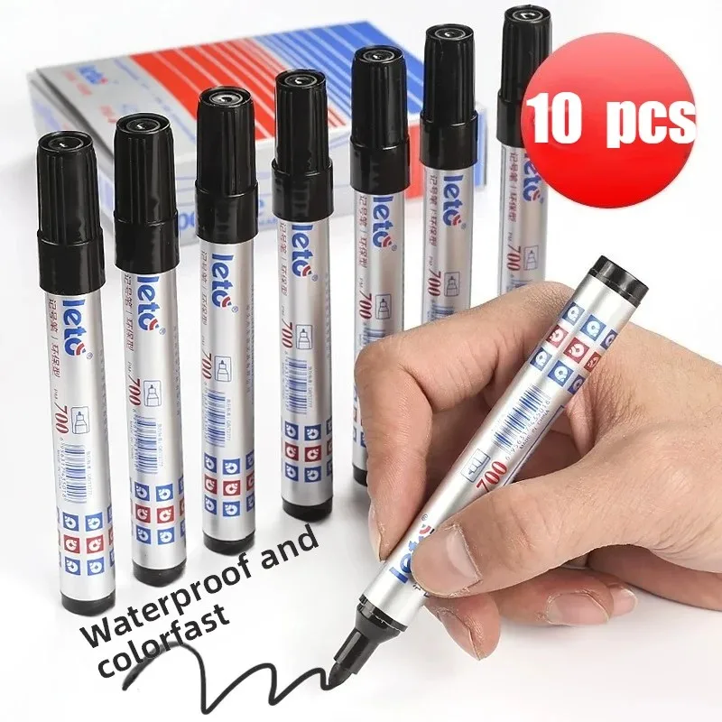 

10pcs Black/Red quick-drying thick-tip large-capacity marker pen oil-based waterproof, oil-resistan badminton racket logo pen