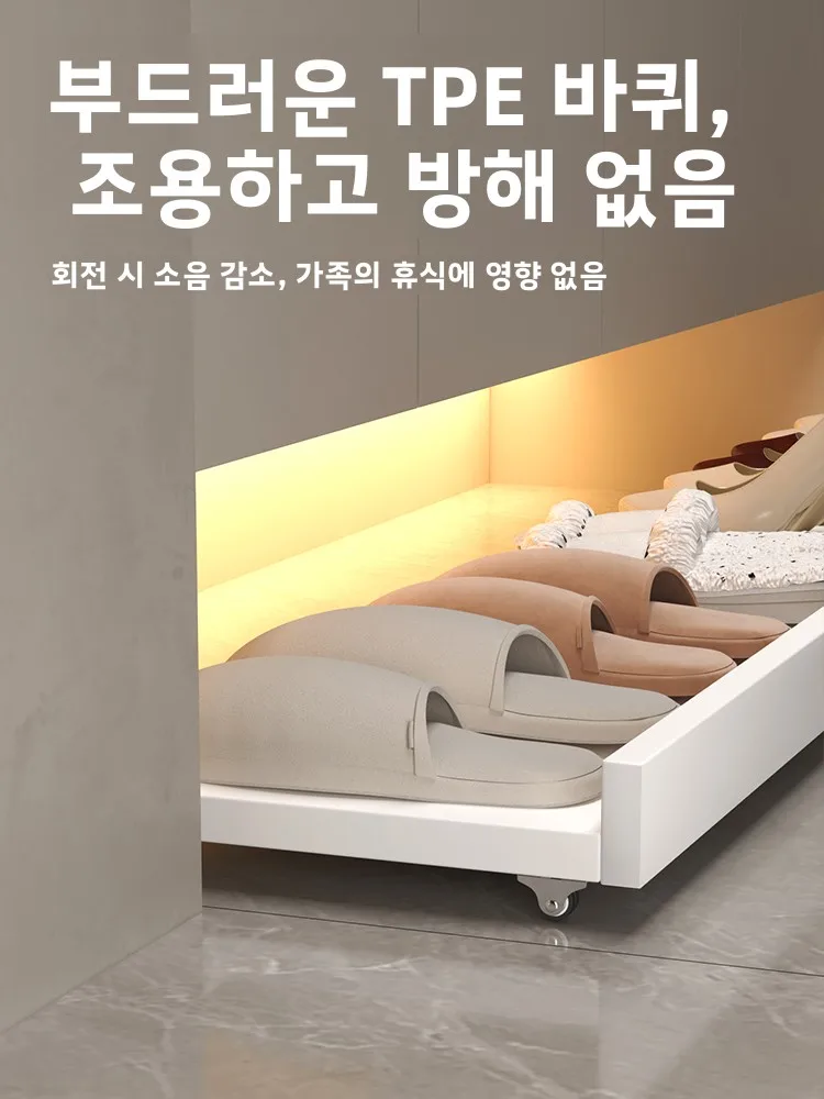 Wood Shoe Cabinet Drawer Tray Rebound Pullout Board underneath Home Storage Multi-Function Family Organizer Rack