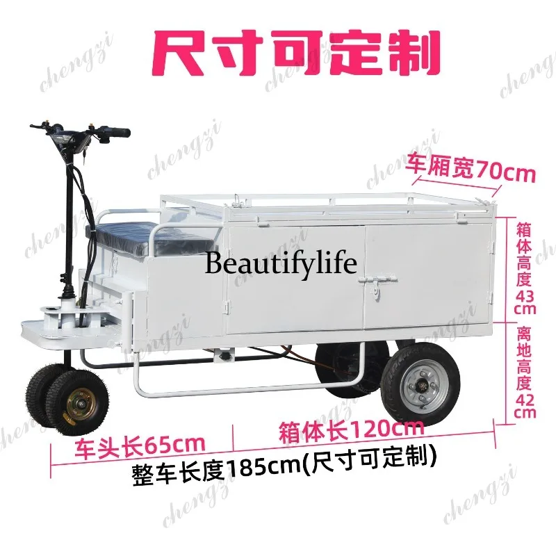 Electric tricycle stall special night market snacks with cabinet multi-functional cold drink stall express truck view 3