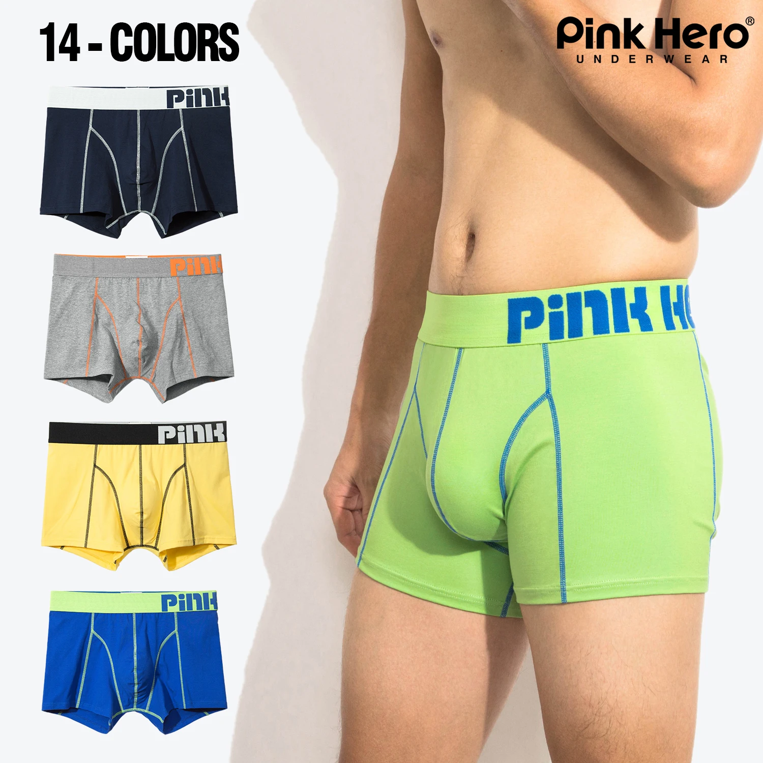 PINKHERO Calzoncillos de moda para hombres, elegantes, cómodos y suaves, calzoncillos tipo bóxer de ropa interior de algodón, bragas para hombres