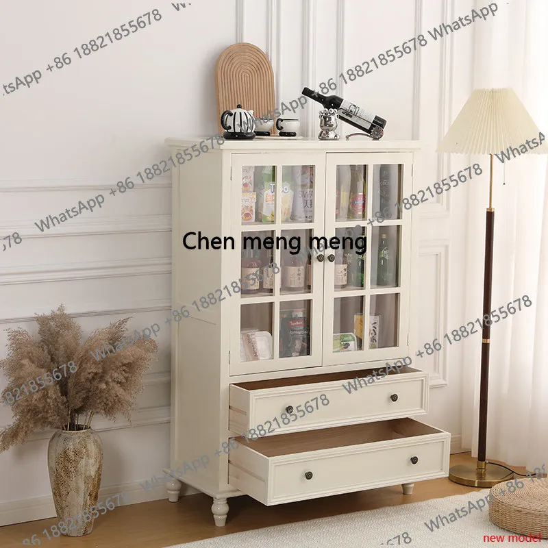 American Creative Wine Cabinet Retro Storage Italian Design Wine Cabinet Living Room Glass Bar Furniture