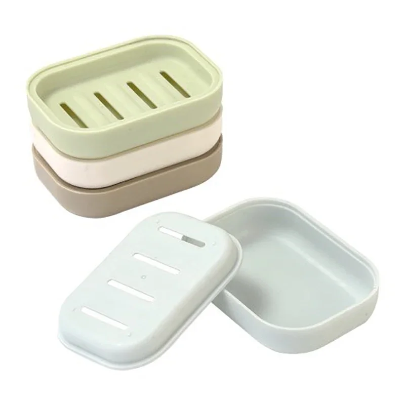 New Creative Soap Dish Portable Plastic Household Bathroom Soap Case Holder Double soap box For Kitchen Bathroom Accessories