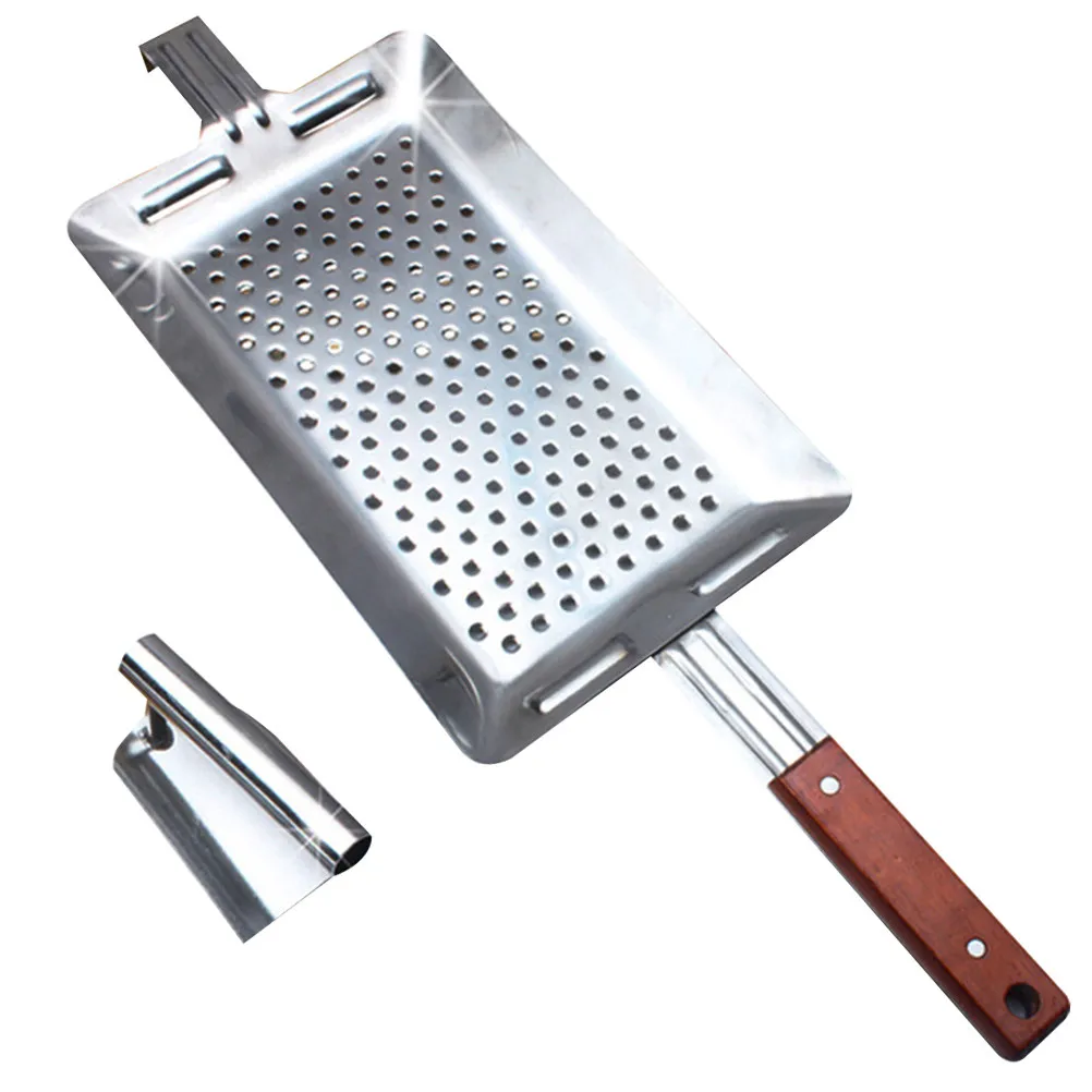 

2-Piece Stainless Steel Spaetzle Maker Set Traditional Press Wooden Handle Non-Slip Kitchen Tool Fast Spaetzle